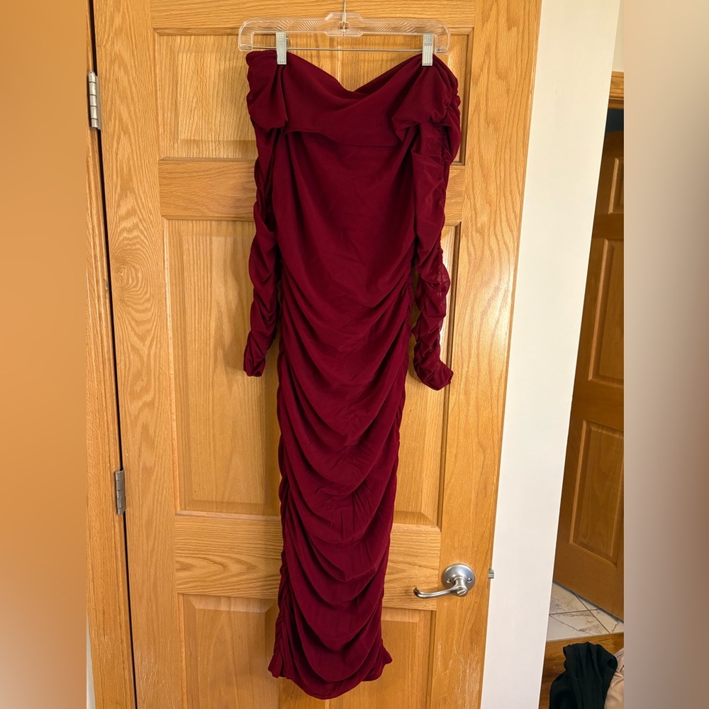 Off the shoulder ruched dress